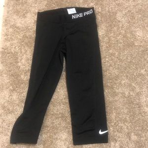 Small Black & White Nike Pro Leggings